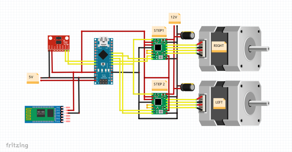 Arduino自平衡机器人电路连接