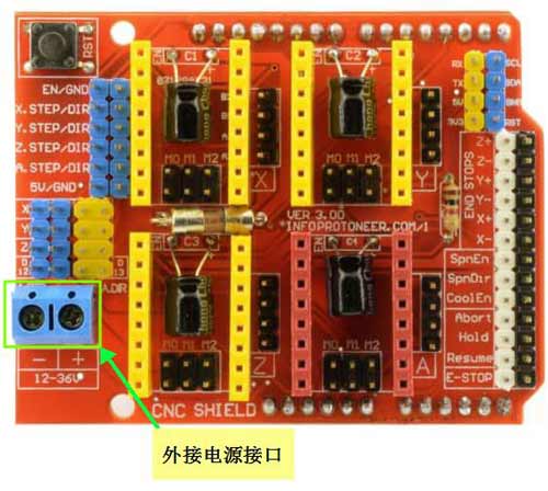 Arduino-CNC-扩展板外接电源接口