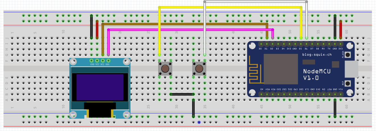 ESP8266 Pong 连线图